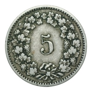 Switzerland, 5 rappen, 1882
