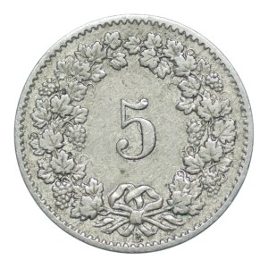 Švýcarsko, 5 rappenů, 1879
