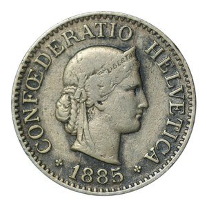 Switzerland, 10 rappen, 1885