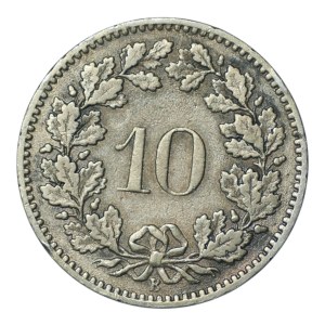 Switzerland, 10 rappen, 1885
