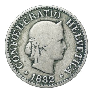 Switzerland, 10 rappen, 1882