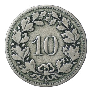 Switzerland, 10 rappen, 1882