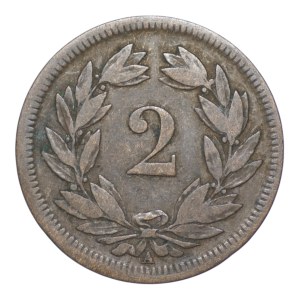 Szwajcaria, 2 rappen 1851