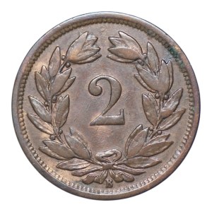 Švýcarsko, 2 rappen, 1883