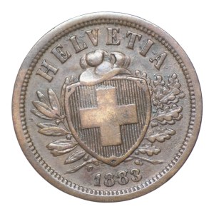 Švýcarsko, 2 rappen, 1883
