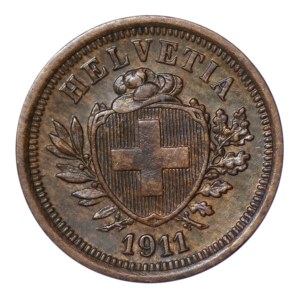 Switzerland, 1 rappen, 1911