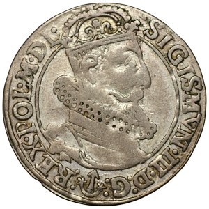 Sigismund III Vasa, six-real coin, 1623, Kraków — Date next to the coats of arms