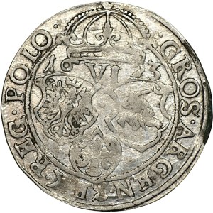 Sigismund III Vasa, 1623 six-real coin, Kraków—date beneath the crown
