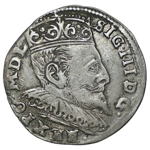 Sigismund III Vasa, 1595 Trojak, Vilnius—a re-struck coin