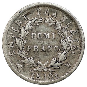 France, Napoleon I, 1/2 franc, 1810 B