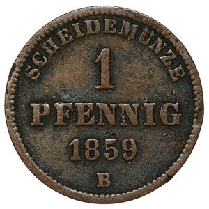 Germany, Oldenburg-Birkenfeld, 1 pfennig, 1859