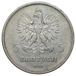 Second Polish Republic, 5 zlotych, 1928, Nike BZM