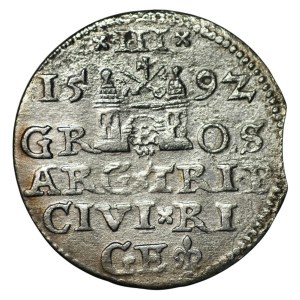 Sigismund III Vasa, Trojak 1592, Riga
