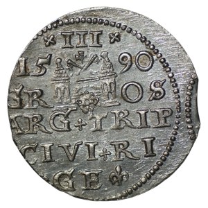 Sigismund III. Wasa, Trojak 1590, Riga – AUSGEZEICHNET