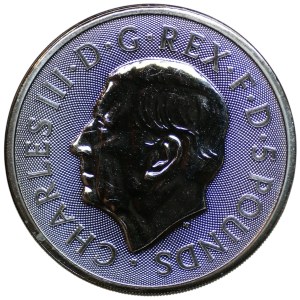 United Kingdom, Charles III, 5 pounds 2023, Tudor Beasts, Bull of Clerance, 2 ounces