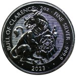 United Kingdom, Charles III, 5 pounds 2023, Tudor Beasts, Bull of Clerance, 2 ounces