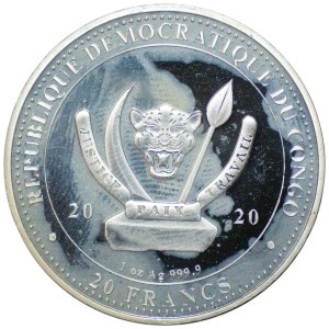 Kongo, 20 Francs 2020, Wal, 1 Unze