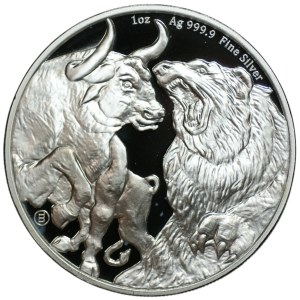 Tokelau, 5 Dollar 2022, Stier und Bär