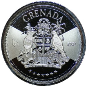 Karaiby Wschodnie, 2 dolary 2021, Grenada, 1 uncja