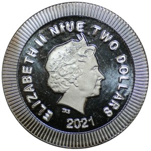 Niue, 2 dolary 2021, Sowa, 1 uncja