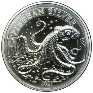 Barbade, 1 dollar 2021, Poulpe, 1 once