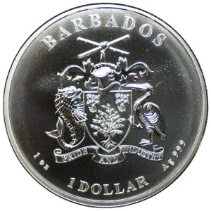 Barbade, 1 dollar 2021, Poulpe, 1 once