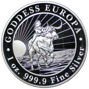 Tokelau, 5 Dollar 2022, Göttin Europa, 1 Unze