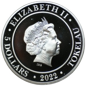 Tokelau, 5 Dollar 2022, Göttin Europa, 1 Unze