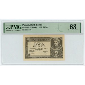 2 zlote, 1936, no series or serial number, PMG 63