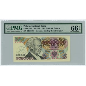 2.000.000 Zloty 1992, Serie B, PMG 66 EPQ