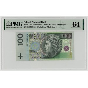 100 zlotych, 1994, JK series, PMG 64