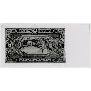 Kopien von Entwürfen, die nicht in Umlauf gebracht wurden, 1 Złoty 1948, Vorderseite + Rückseite