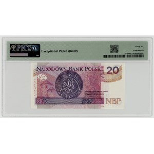 20 zlotych, 2016, BW series 9000001, attractive serial number, PMG 66 EPQ