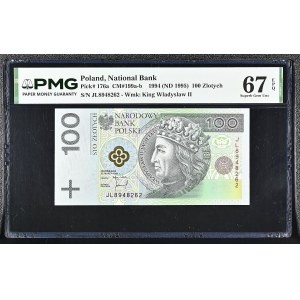 100 zlotych, 1994, JL series, PMG 67 EPQ
