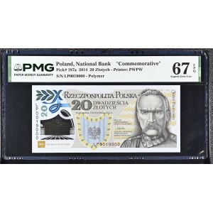 20 złotych 2014, seria LP 0019000, 100. rocznica utworzenia Legionów Polskich, PMG 67 EPQ