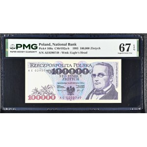 100.000 Złoty 1993, Serie AE, PMG 67 EPQ