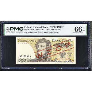 500 zlotych, 1979, AZ 0000000 series, Design No. 2459*, PMG 66 EPQ