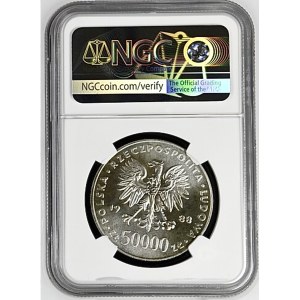 50,000 zlotys, 1988, Józef Piłsudski, NGC MS 68, 2nd highest grade