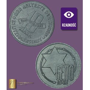 Łódź Ghetto, Litzmannstadt Ghetto, 10 marks, 1943, 30-degree twist