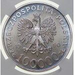 100,000 zlotys, 1990, Solidarity, Type A, NGC MS 66
