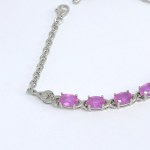 Silver bracelet with natural pink and white sapphires