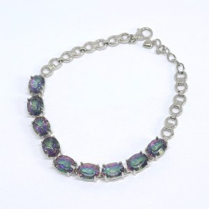 Silver Bracelet with a Mystic Topaz