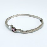 Silver oval bracelet with cubic zirconia