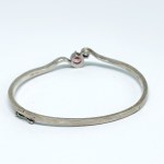 Silver oval bracelet with cubic zirconia