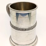 Sheffield English Pint Mug with a Celtic Design, Made of Pewter