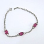 Silver bracelet with natural rubies and white sapphires