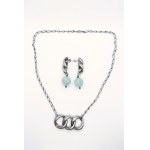 Orno set: nose ring and earrings with calcite, 800 silver