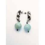Orno set: nose ring and earrings with calcite, 800 silver