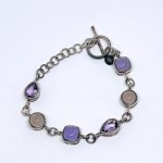 Silver bracelet with natural stones