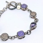 Silver bracelet with natural stones